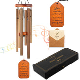 Soopau 30-inch Wooden Sympathy Wind Chimes in golden colour
