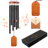 Soopau 30" Memorial Wind Chimes front view with leaf-shaped wind catcher