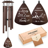 Soopau 32-inch bronze wind chimes front view with intricate design