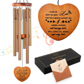 Soopau Memorial Wind Chimes with heart-shaped pendant in golden finish
