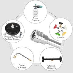 Sooprinse extension wand in use on a patio