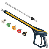 Sooprinse High Pressure Washer Gun front view with 5 nozzle tips