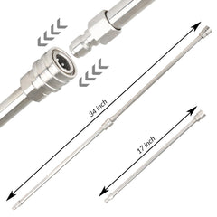 Sooprinse stainless steel extension wands side view