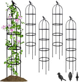 SORANGEUN Garden Obelisk Trellis 6FT adjustable black front view