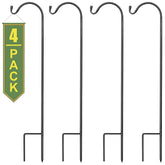 Sorbus Shepherds Hooks Set of 4 black model displayed outdoors