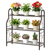 SORCEDAS 3 Tier Plant Stand in bronze front view