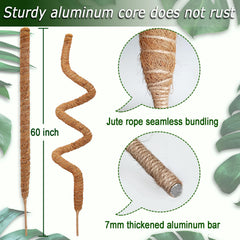 Soupiar moss pole with jute rope for plant support