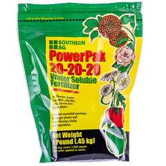 Southern Ag PowerPak 20-20-20 Water Soluble Fertilizer 1 LB package front view