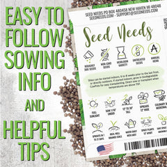 Sowing instructions on the reverse side of the seed packet