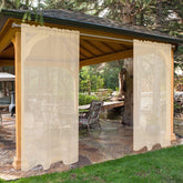 SpaceDresser Outdoor Sheer Curtain beige panel front view