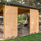 SpaceDresser Outdoor Sheer Curtain panel front view in beige