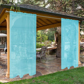 SpaceDresser Outdoor Sheer Curtains Aqua front view