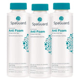 SpaGuard Spa Anti-Foam 3 pack, liquid bottles on a white background
