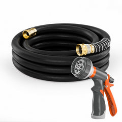 SPECILITE 25 ft garden water hose in black with sprayer nozzle