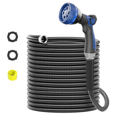 SPECILITE 75ft stainless steel hose black model with blue nozzle