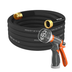 SPECILITE Garden Water Hose 25 ft black model with nozzle