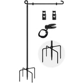Spirepro Garden Flag Stand with 5-prong base, black
