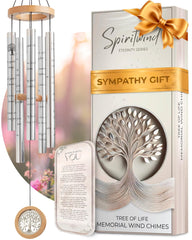 Spiritwind Tree of Life Wind Chimes front view with silver tubes