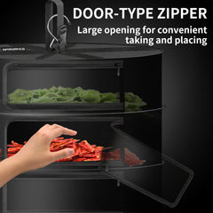SPONDWILD Herb Drying Rack with zippered windows open