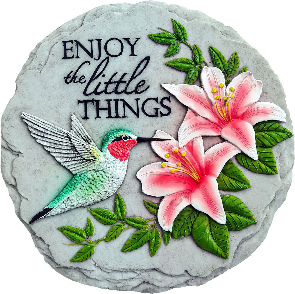 Spoontiques Hummingbird Stepping Stone front view with vibrant colours