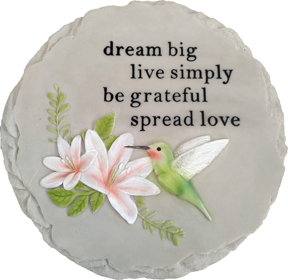 Spoontiques Hummingbird Stepping Stone front view with vibrant colours