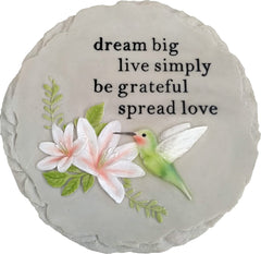 Spoontiques Hummingbird Stepping Stone front view with vibrant colours