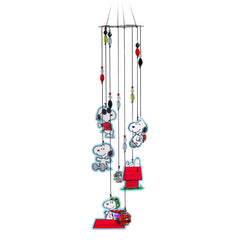 Spoontiques Snoopy Wind Chime front view with colorful figures