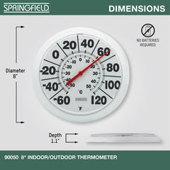 Springfield thermometer mounted on a garden wall