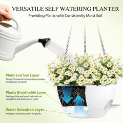 SQKH 12 Inch hanging basket showcased with plants