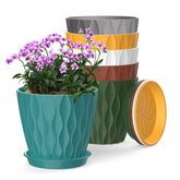 SQKH 6 Inch Plant Pot colorful front view with tray