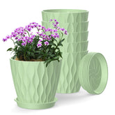 SQKH 6 Inch Plant Pot green with drainage tray