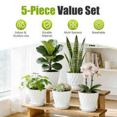 SQKH 8 Inch Plastic Plant Pot with saucer side view