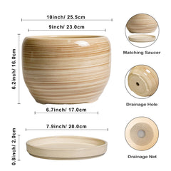 SQOWL Ceramic Planter side view with drainage hole