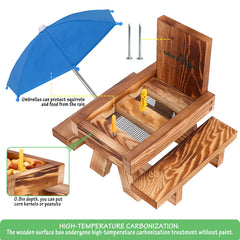 Squirrel feeder mounted on a tree with corn cob holder