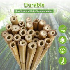 Stacked Jollybower bamboo garden stakes for planting