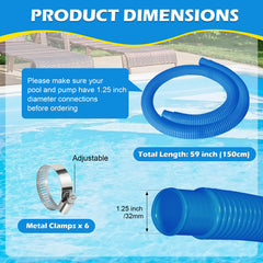 Stainless-steel clamps included with Picatu pool hose set