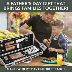 Stainless steel tongs and fork from Kaluns grilling set