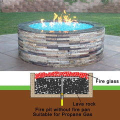 Stanbroil 30 Inch Round Fire Pit Burner Ring top view showing gas holes