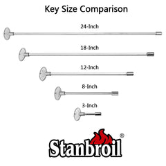Stanbroil 8-Inch valve key with 1/4 inch and 5/16 inch fittings