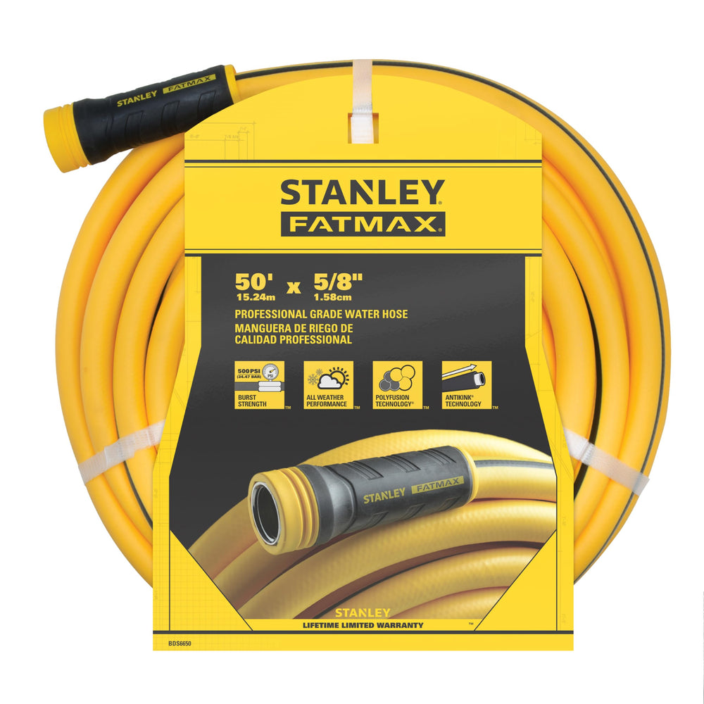 STANLEY FATMAX Garden Hose 50 Ft Yellow front view
