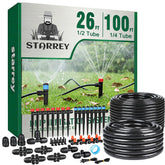 STARREY Drip Irrigation System 126FT main components layout