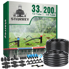 STARREY Drip Irrigation System 233FT main line and fittings
