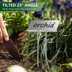 STARTOSTAR metal plant labels in a garden setting