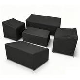 STARTWO 5 Piece Patio Furniture Cover Set in black, front view