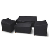 STARTWO large patio furniture cover set includes loveseat, coffee table, and chair covers in black