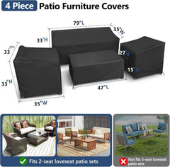 STARTWO loveseat cover front view with adjustable drawstring
