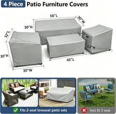 STARTWO loveseat cover in grey, suitable for outdoor use