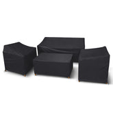 STARTWO Outdoor Furniture Cover set including loveseat, armchairs, and coffee table covers in black