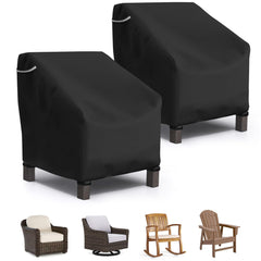 STARTWO patio chair cover front view, black