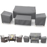 STARTWO Patio Furniture Covers 4-Piece Set Grey front view